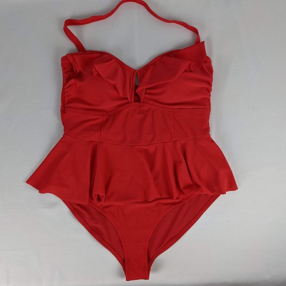 Forever 21 Other - Forever 21 Ruffle Accents Key Hole Bathing Suit